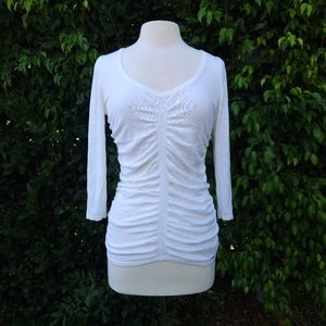 NWT GUESS Ruched Long Sleeved Top
